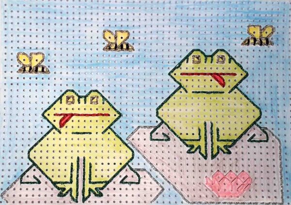 set karta kentimatos kai xrisoklosti Card embroidery with gold thread